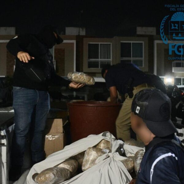 Decomisan más de 200 kilos de drogas en Santa Fe III de Cancún.