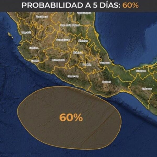 Aumenta a 60% posibilidad de desarrollo ciclónico en el Pacífico