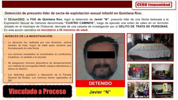 Chetumal: Rescatan a 6 niños de secta de explotación sexual.