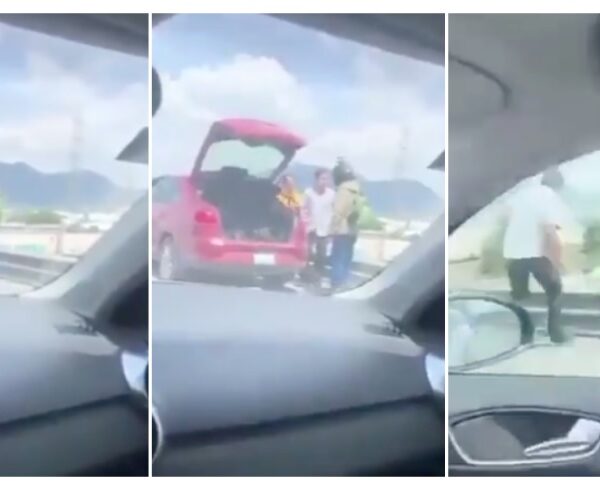 Conductor lanza a motorrepartidor desde un puente en Edomex (VIDEO).