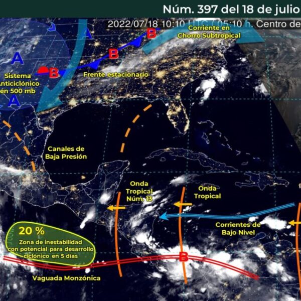 Clima en Quintana Roo para hoy lunes 18 de julio de 2022.