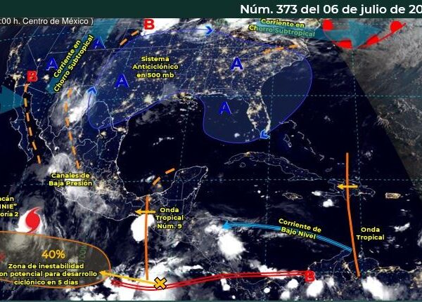 Pronóstico del clima para hoy miércoles 6 de julio en Quintana Roo.