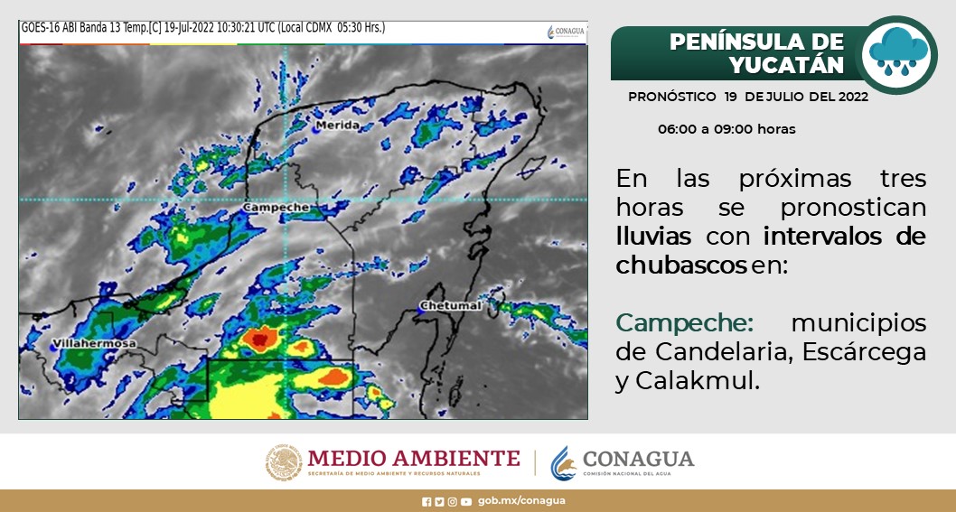Pronóstico del clima para hoy martes 19 de julio en Quintana Roo; continuarán las altas temperaturas en la Península de Yucatán.
