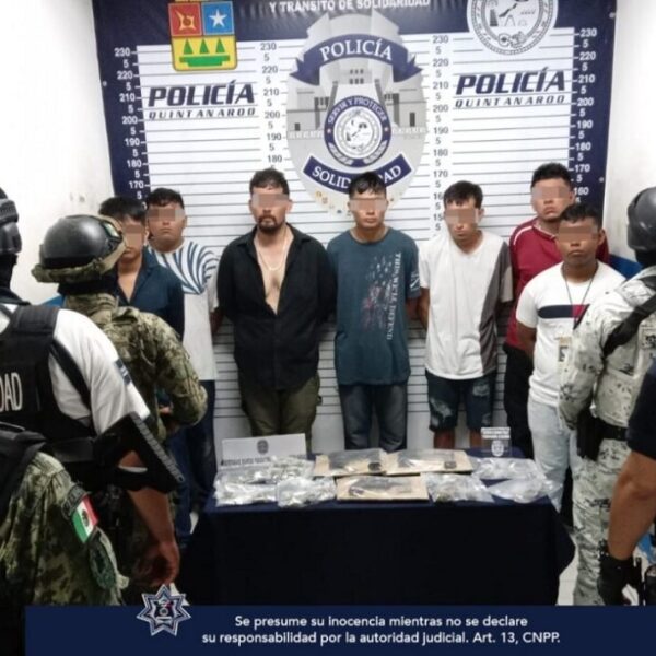 Presentan a 7 detenidos tras balacera en la Quinta Avenida.