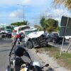 Choca patrulla de la Guardia nacional en el Bulevar Colosio de Cancún (VIDEO).