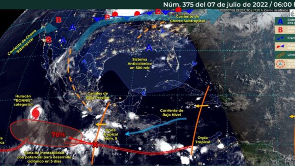 Pronóstico del clima para hoy jueves 7 de julio en Quintana Roo.