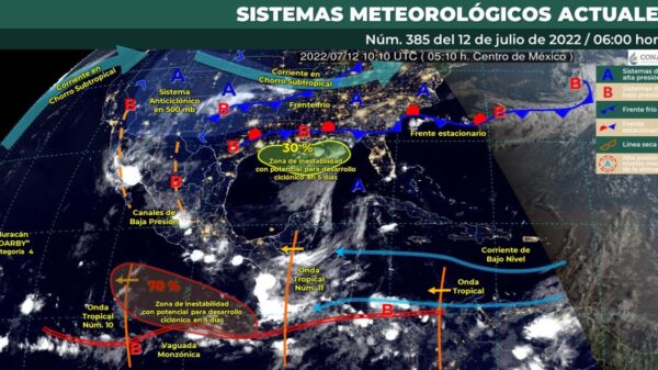 Pronóstico del tiempo para hoy martes 12 de julio en Quintana Roo.