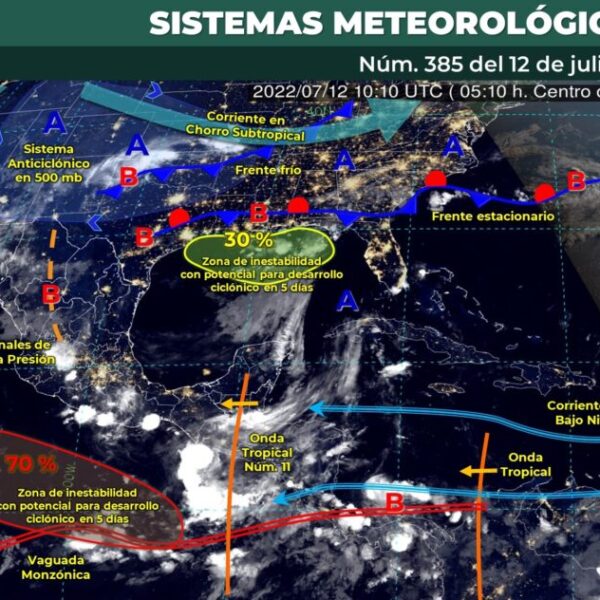 Pronóstico del tiempo para hoy martes 12 de julio en Quintana Roo.