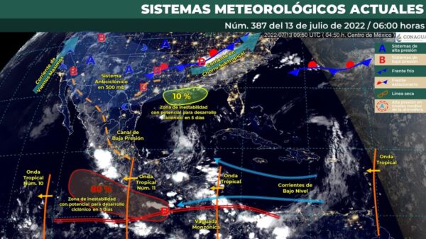Pronóstico del clima para hoy miércoles 13 de julio en Quintana Roo.