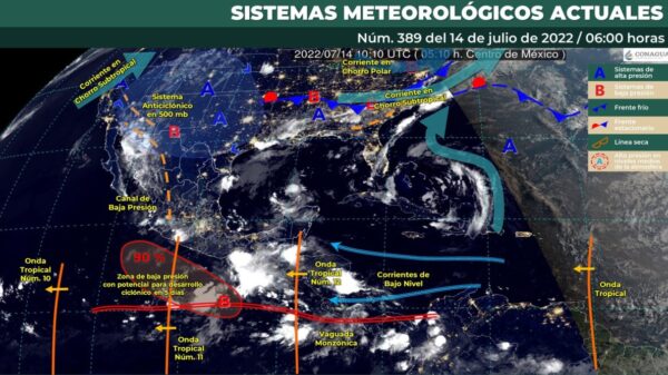 Pronóstico del clima para hoy jueves 14 de julio en Quintana Roo.