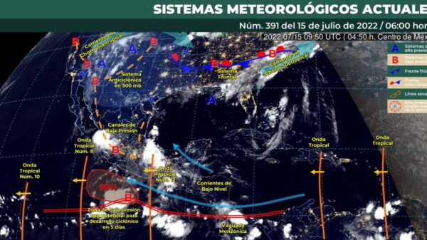 Pronóstico del clima para hoy viernes 15 de julio en Quintana Roo.