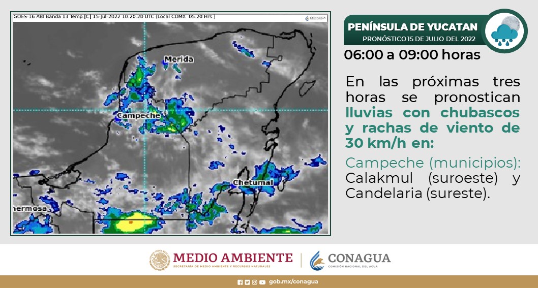 Pronóstico del clima para hoy viernes 15 de julio en Quintana Roo; Ambiente matutino templado y cálido a caluroso por la tarde.