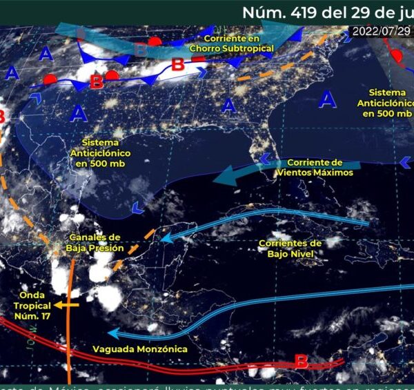 Pronóstico del clima para hoy viernes 29 de julio en Quintana Roo.