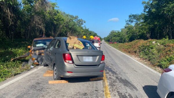 Choque deja un muerto en la carretera libre Cancún-Mérida.