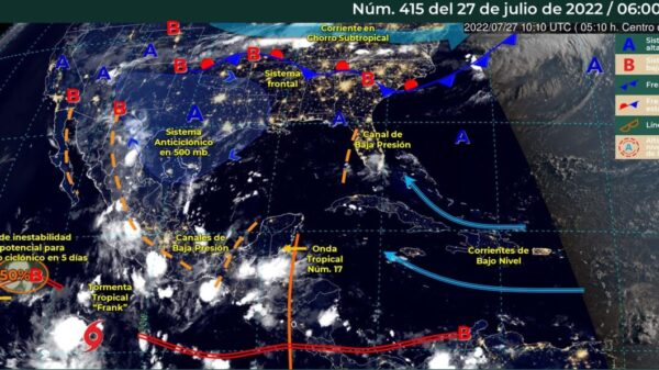 Pronóstico del clima para hoy miércoles 27 de julio en Quintana Roo.
