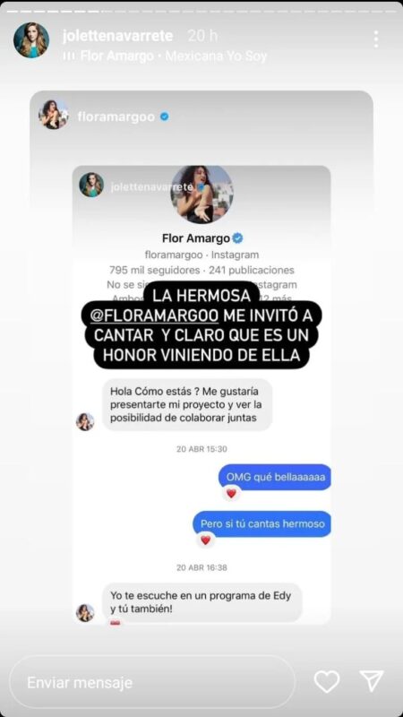 Flor Amargo invita a Jolette a cantar con ella