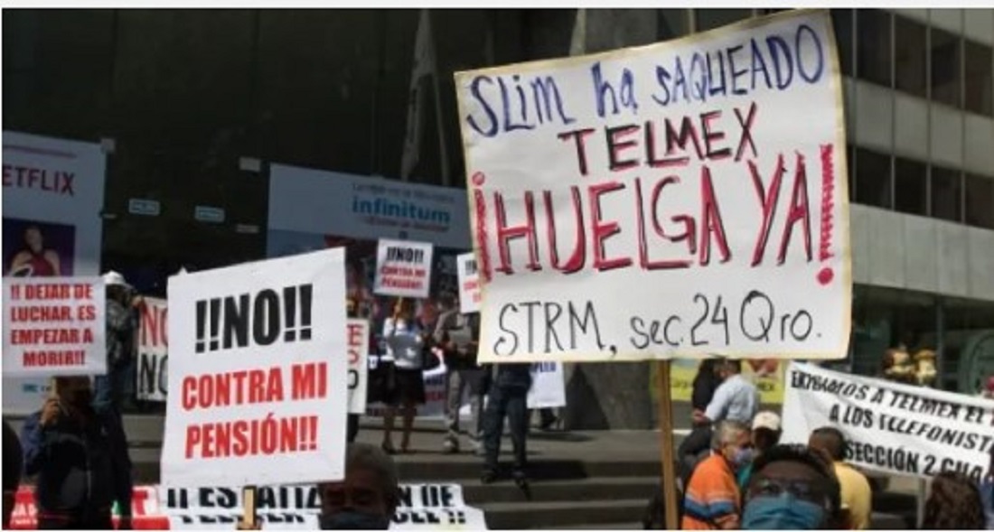 El Sindicato de Telefonistas se fue a huelga este jueves. Foto: Moisés Pablo, Cuartoscuro