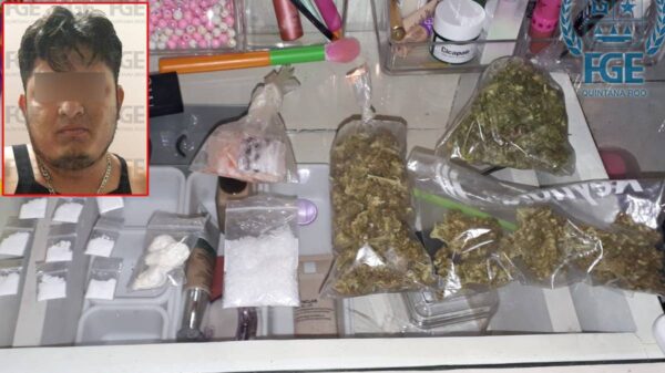 Aseguran droga y detienen a dos en un cateo en Chetumal.