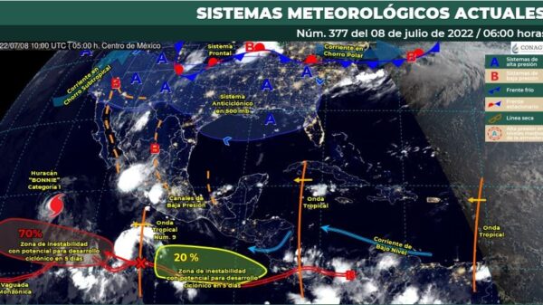 Pronóstico del clima para hoy viernes 8 de julio en Quintana Roo.