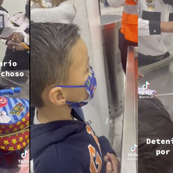 Niño pretendió abordar un avión con ‘armas’ en su mochila (VIDEO).
