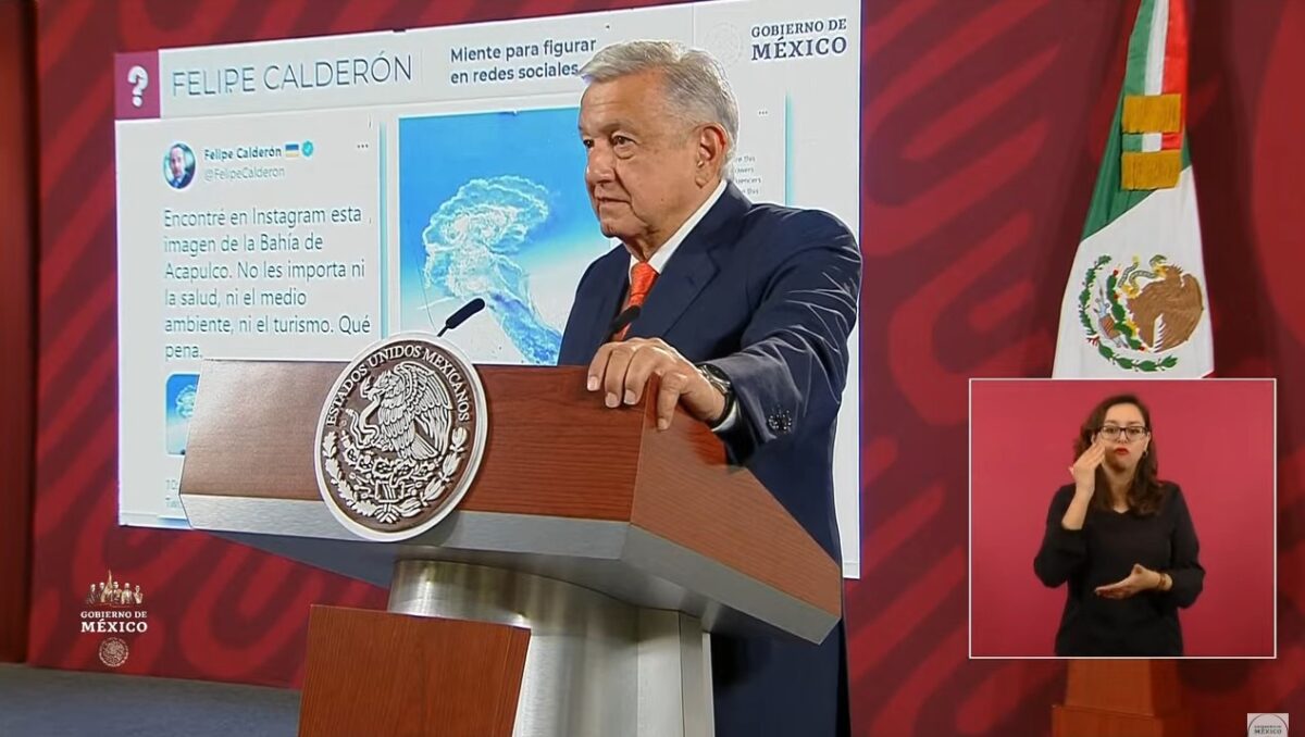 Publicación echa en la cuenta de Felipe Calderón en Instagram, sobre un supuesto derrame de aguas negras en la bahía de Acapulco, lo cual fue falso, el echo se dio en España.