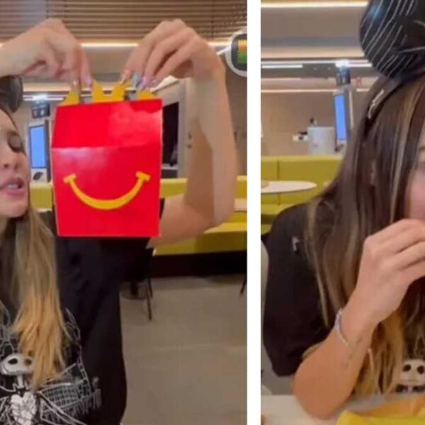 Belinda enseña cómo comer la hamburguesa de McDonald's con acento español