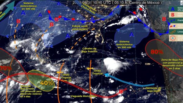 Pronóstico del clima para hoy miércoles 31 de agosto en Quintana Roo.