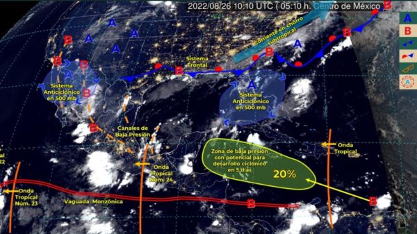 Pronóstico del clima para hoy viernes 26 de agosto en Quintana Roo.
