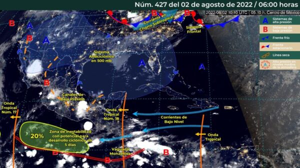 Pronóstico del clima para hoy martes 2 de agosto en Quintana Roo.