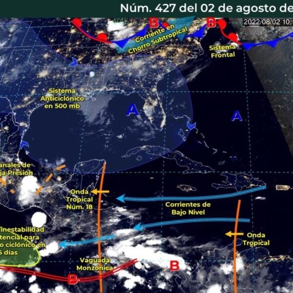 Pronóstico del clima para hoy martes 2 de agosto en Quintana Roo.