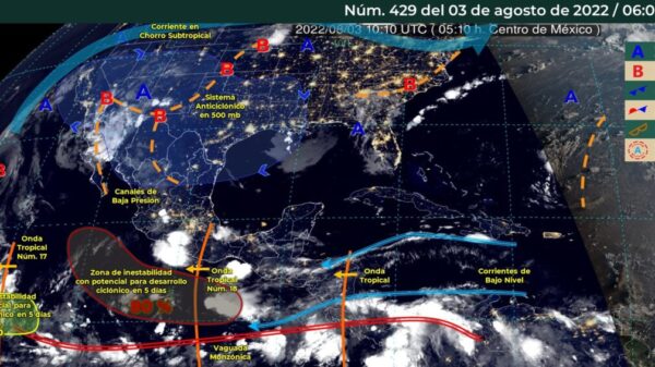Pronóstico del clima para hoy miércoles 3 de agosto en Quintana Roo.