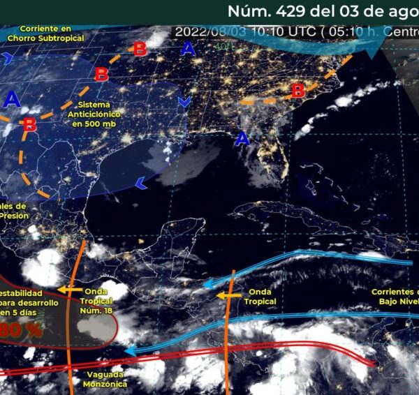 Pronóstico del clima para hoy miércoles 3 de agosto en Quintana Roo.