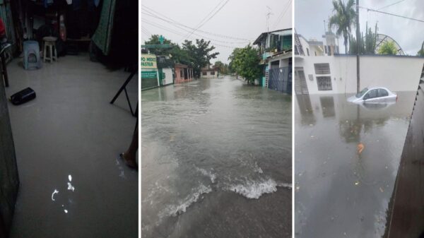 Chetumal ‘bajo el agua’ por la onda tropical No. 23.