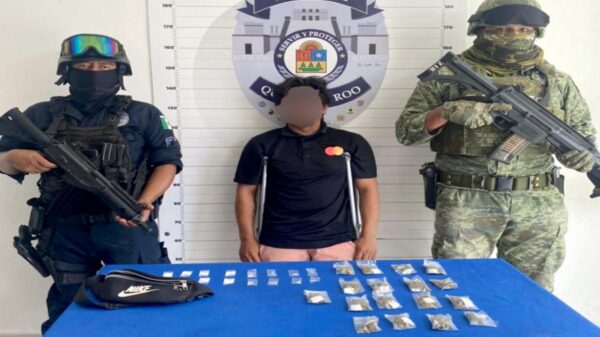 Detenido con surtido de drogas en la Supermanzana 234 de Cancún.