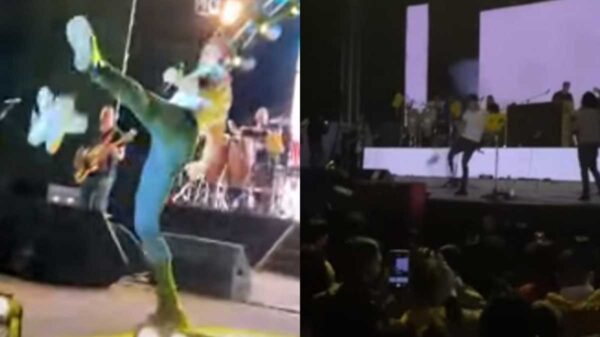 ¡Con el Dr. Simi no! Critican a José Madero por patear peluche en el escenario