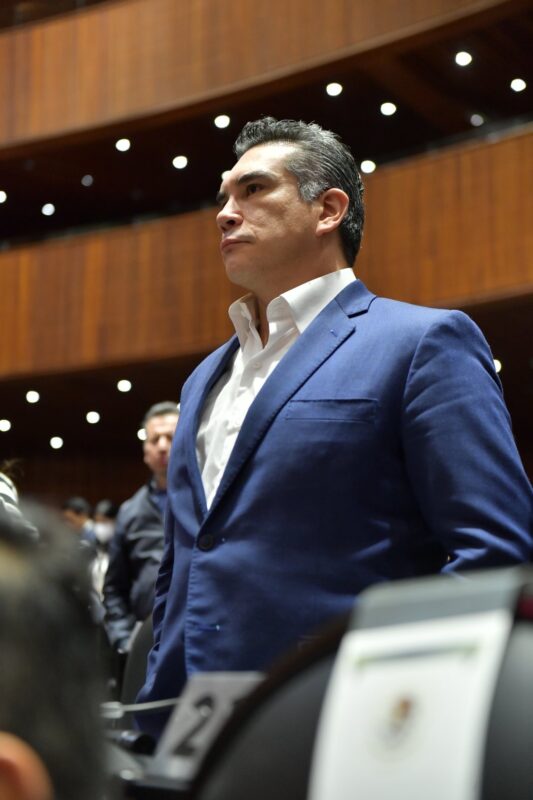 Alejandro Moreno durante la sesión de hoy en la Cámara de Diputados.