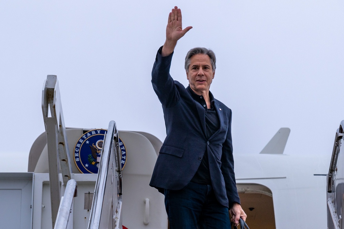 El secretario de Estado de Estados Unidos, Antony Blinken, a su llegada a la Ciudad de México, el 12 de septiembre de 2022. Foto tomada del Twitter de @SecBlinken