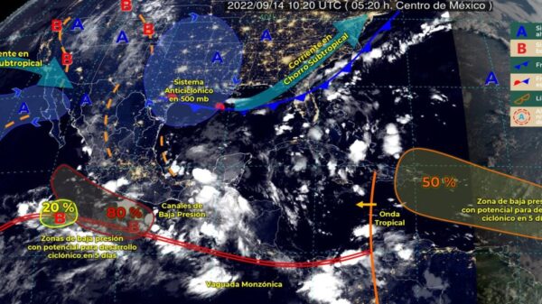 Pronóstico del clima para hoy miércoles 14 de septiembre en Quintana Roo.