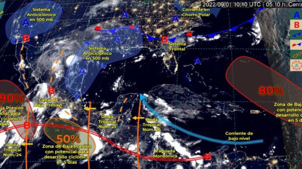 Pronóstico del clima para hoy jueves 1 de septiembre en Quintana Roo.
