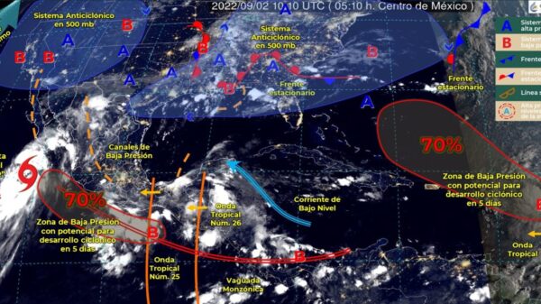 Pronóstico del clima para hoy viernes 2 de septiembre en Quintana Roo.