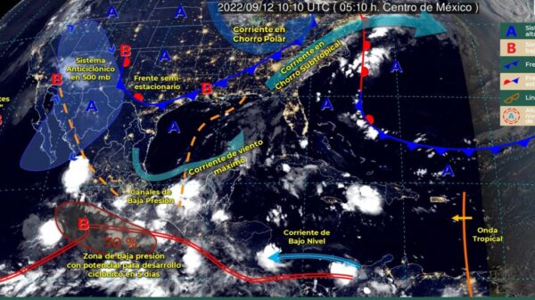 Pronóstico del clima para hoy lunes 12 de septiembre en Quintana Roo.
