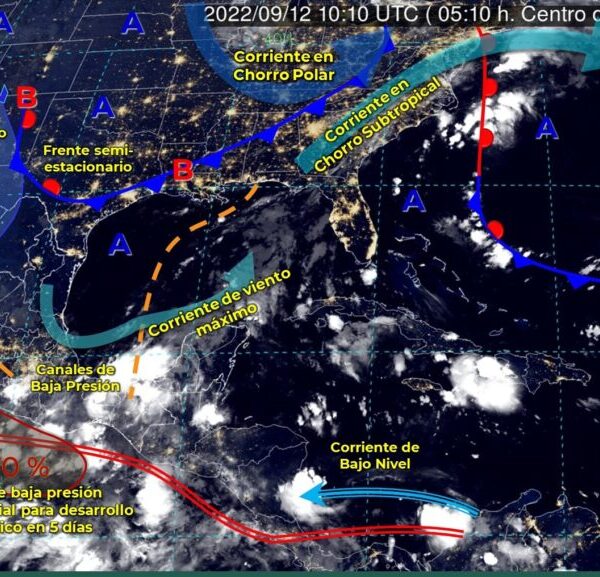 Pronóstico del clima para hoy lunes 12 de septiembre en Quintana Roo.