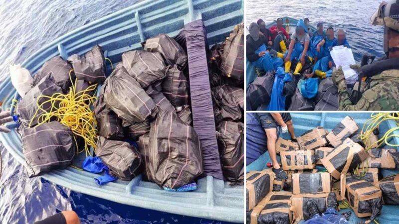 Asegura la Marina embarcación con mil 700 kg de cocaína en Chiapas (VIDEO).