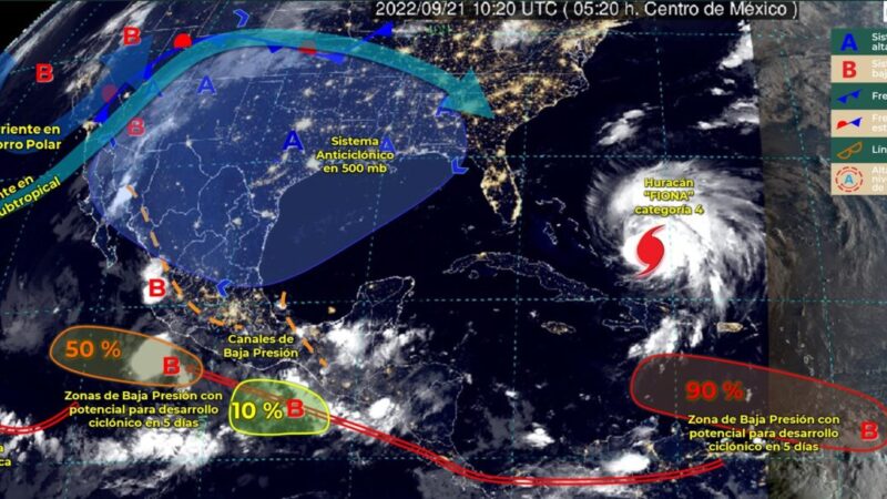 Pronóstico del clima para hoy miércoles 21 de septiembre en Quintana Roo.