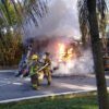 Se quema autobús de Xcaret en la Zona Hotelera de Cancún.