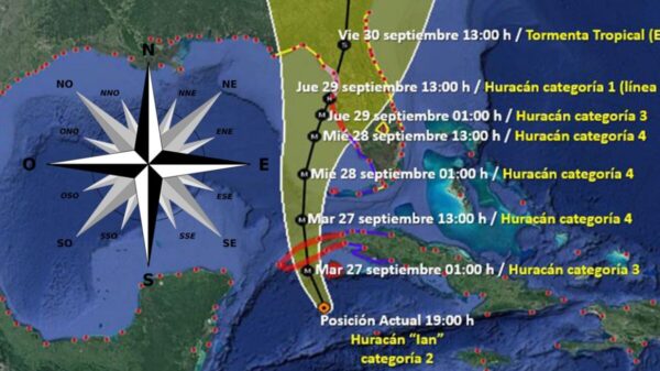 Mantiene huracán "Ian" desplazamiento Nor-Noroeste