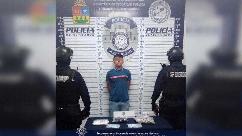 Detienen a presunto narcomenudista de 18 años en Playa Del Carmen