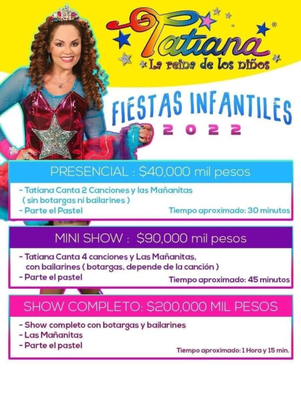 ¿Quieres que Tatiana cante en tu cumpleaños? Esto es lo que cobra
