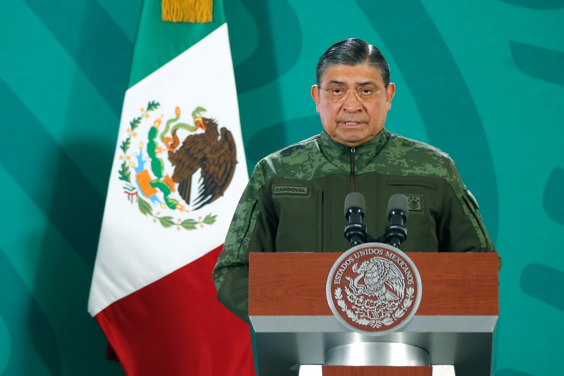 Luis Cresencio Sandoval, secretario de la Defensa Nacional, participó ayer en la conferencia de prensa matutina del Presidente en Guadalupe, Zacatecas.