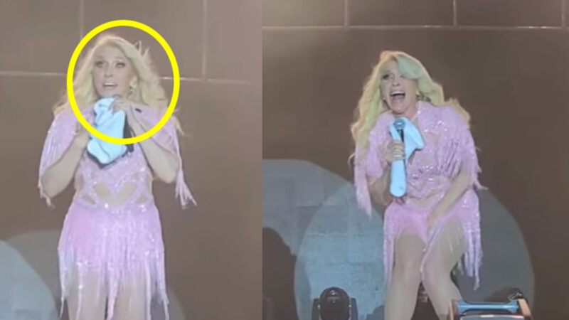 VIDEO: Se le sube cucaracha a Yuri durante concierto